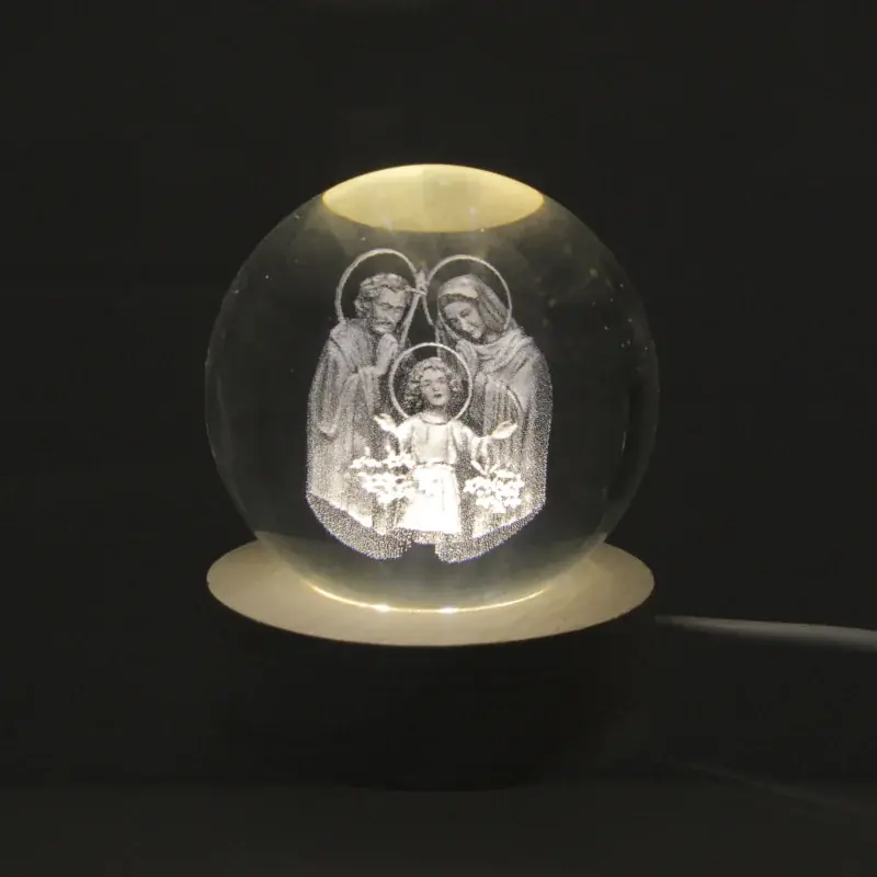 Veilleuse boule lumineuse à LED de la Sainte Famille