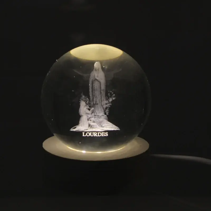 Veilleuse boule lumineuse à LED de l'Apparition de Lourdes
