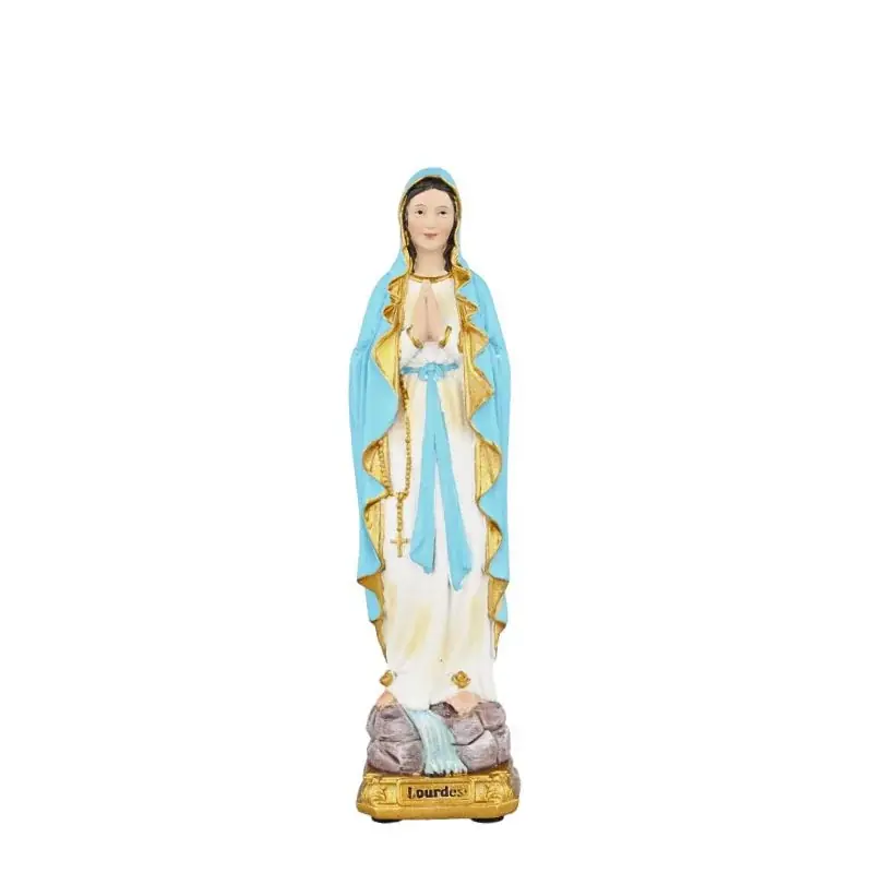 Statue Notre Dame de Lourdes Bleue de 15cm en résine