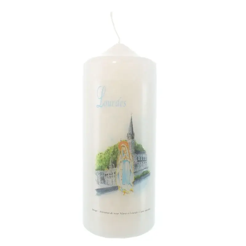 Bougie Blanche Notre Dame de Lourdes et Basilique