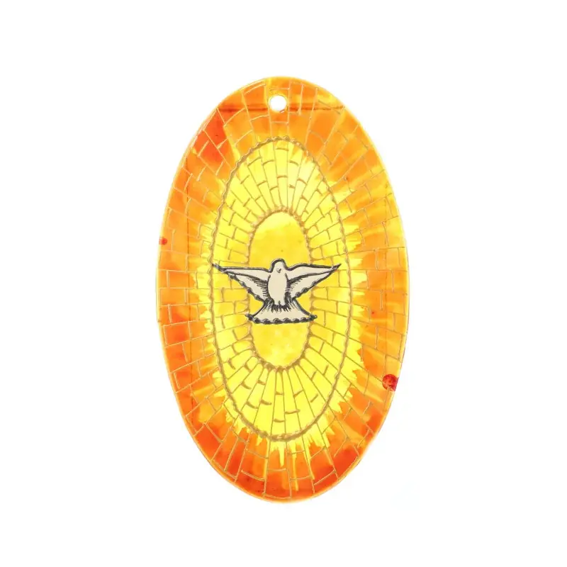 Applique ovale du Saint Esprit en verre