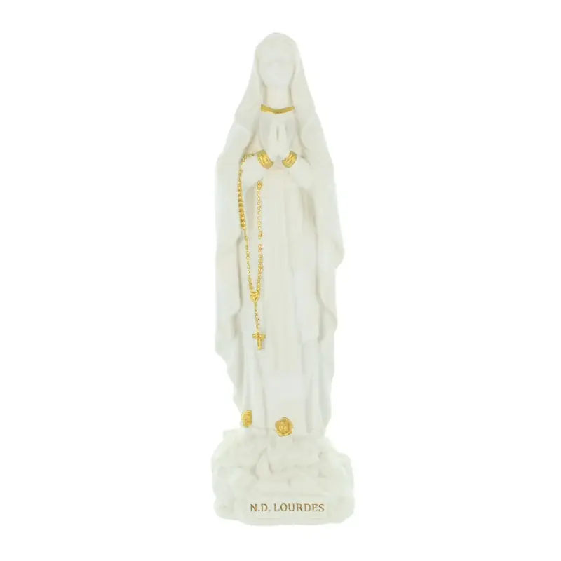 Statue Notre Dame de Lourdes de 30cm en résine blanche