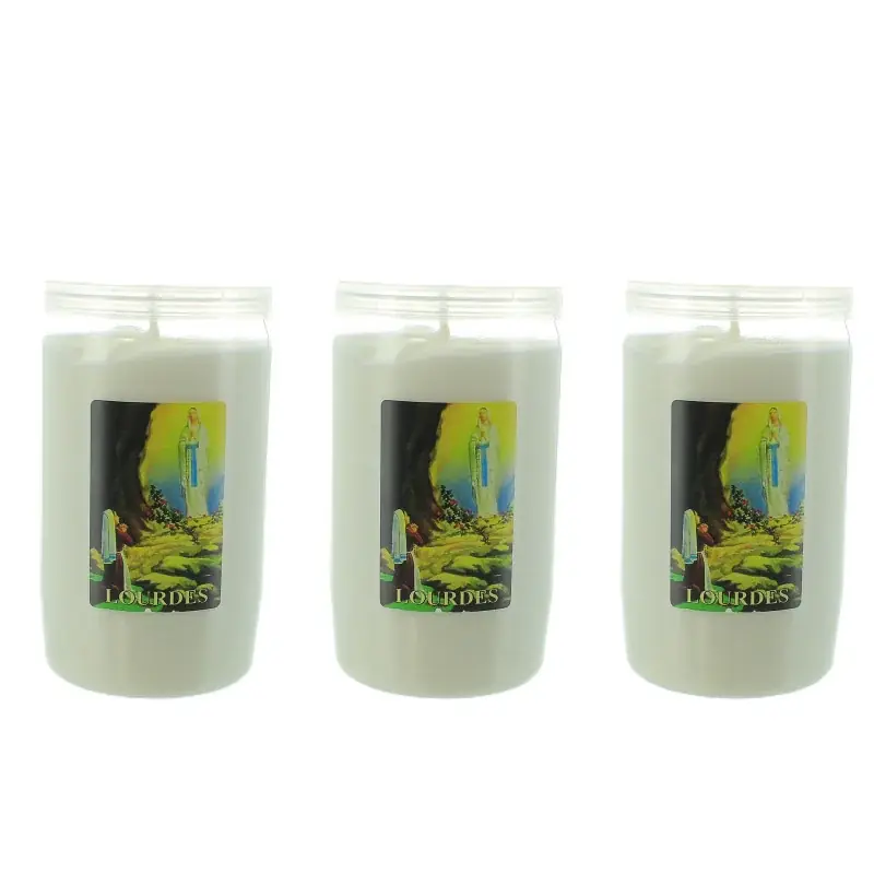 Lot de 3 Bougies de dévotion 3 jours Apparition de Lourdes