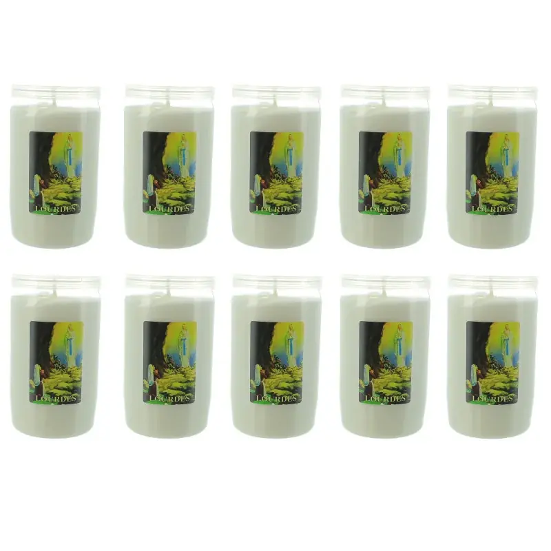 Lot de 10 Bougies de dévotion 3 jours Apparition de Lourdes