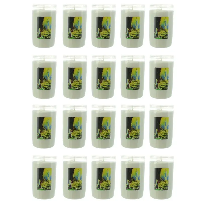 Lot de 20 Bougies de dévotion 3 jours Apparition de Lourdes