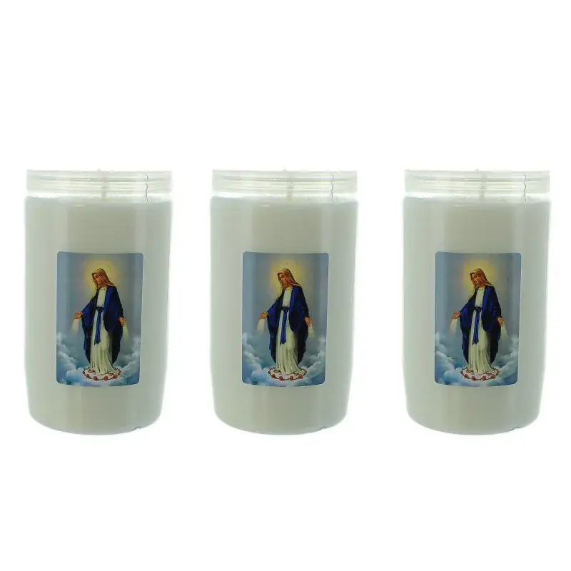 Lot de 3 Bougies de dévotion 3 jours Vierge Miraculeuse