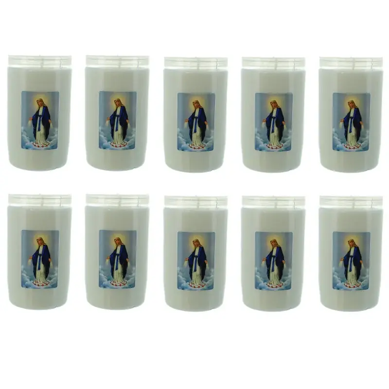 Lot de 10 Bougies de dévotion 3 jours Vierge Miraculeuse