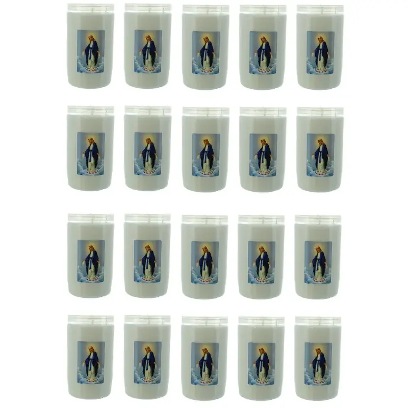 Lot de 20 Bougies de dévotion 3 jours Vierge Miraculeuse