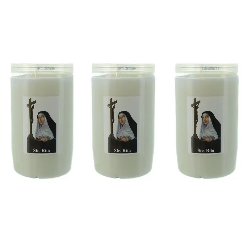 Lot de 3 Bougies de dévotion 3 jours Sainte Rita