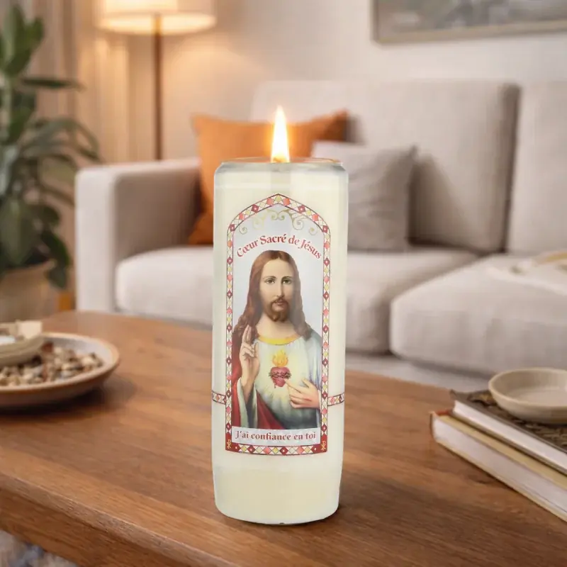Bougie Neuvaine Sacré Coeur de Jésus - avec prières