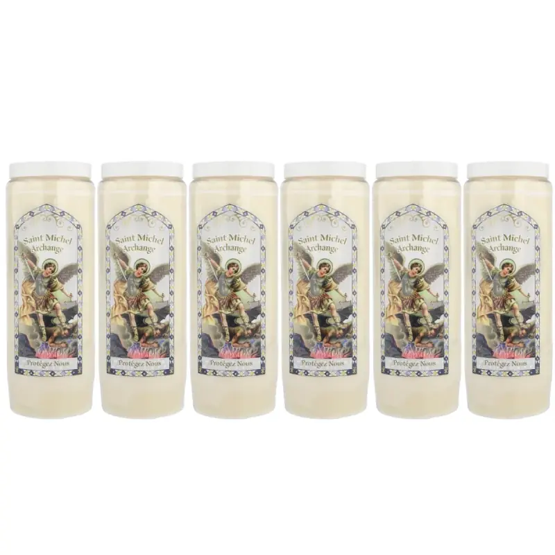 Lot de 6 Bougies Neuvaine Saint Michel 17,5 cm