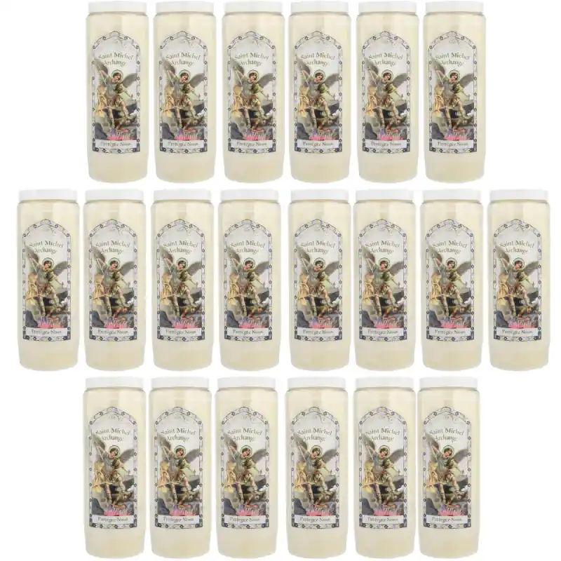 Lot de 20 Bougies Neuvaine Saint Michel 17,5 cm