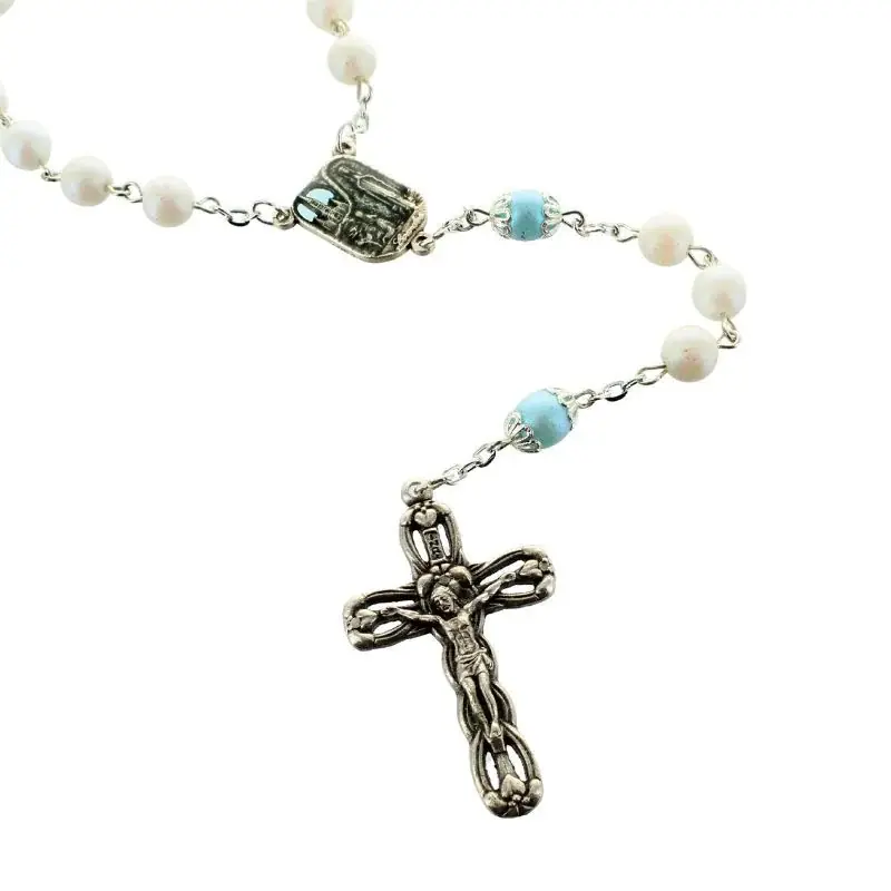 Chapelet coeur Apparition en verre 7mm