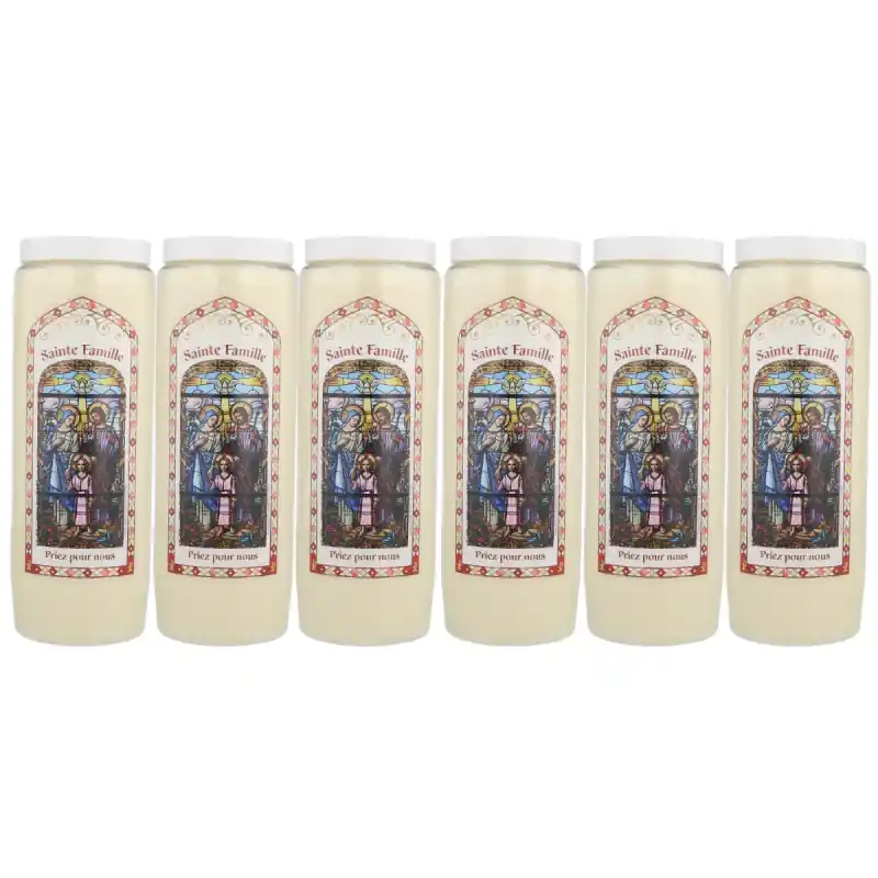 Lot de 6 Bougies de neuvaine Sainte Famille