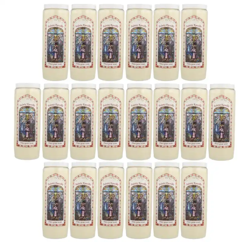 Lot de 20 Bougies de neuvaine Sainte Famille