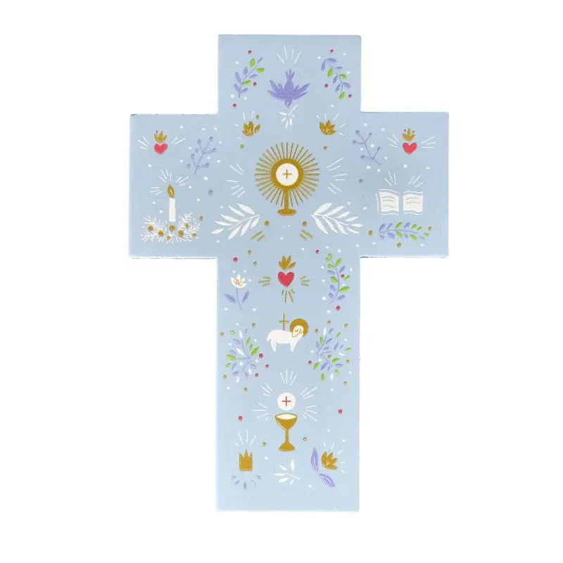 Croix Murale Bleue Première Communion