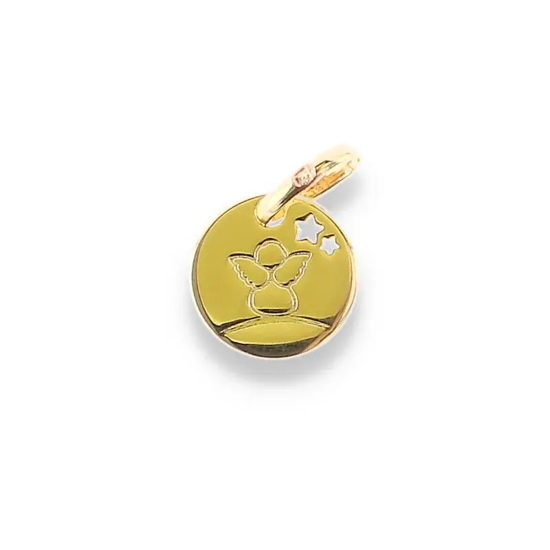 Médaille Ange étoilé en Plaqué Or 10mm