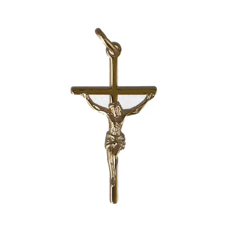Croix du Christ en Plaqué Or 30mm