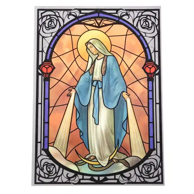 Film décoratif pour vitre de la Vierge Miraculeuse