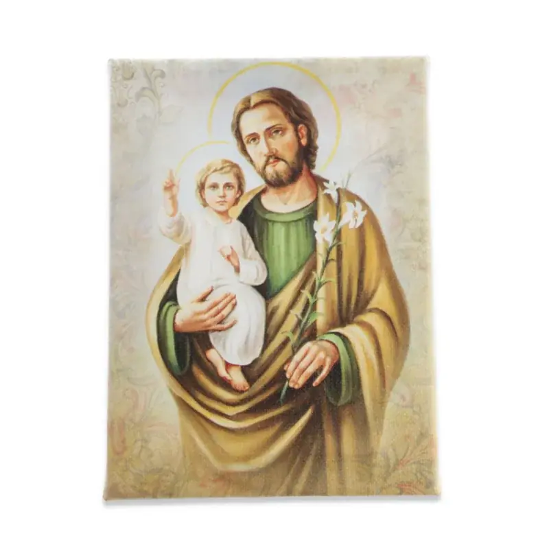 Cadre de Saint Joseph sur toile imprimée 13x18cm