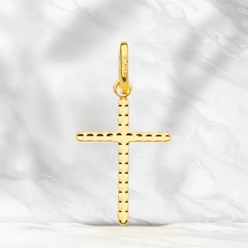 Croix Or 9K striée