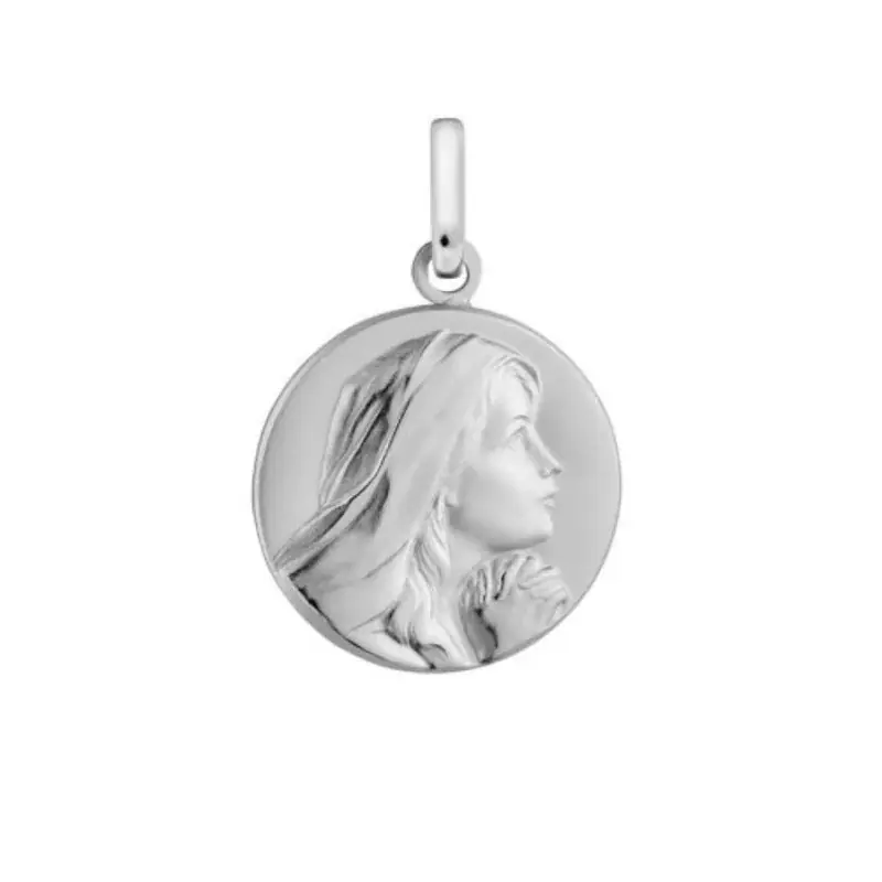 Médaille en argent de la Vierge Marie priante 18mm