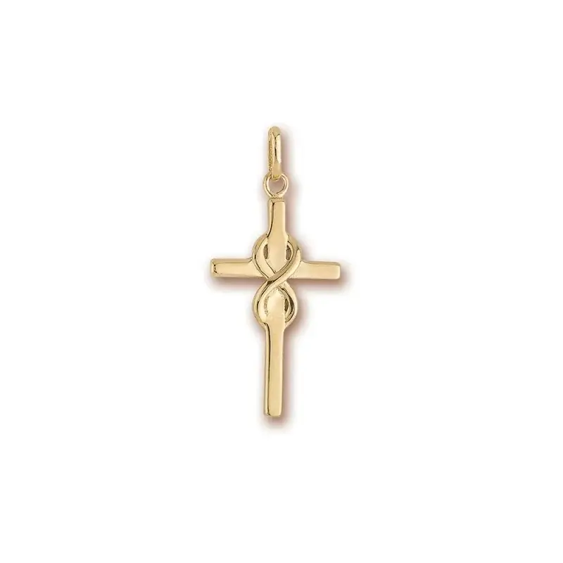 Croix plaqué or avec symbole de l'infini