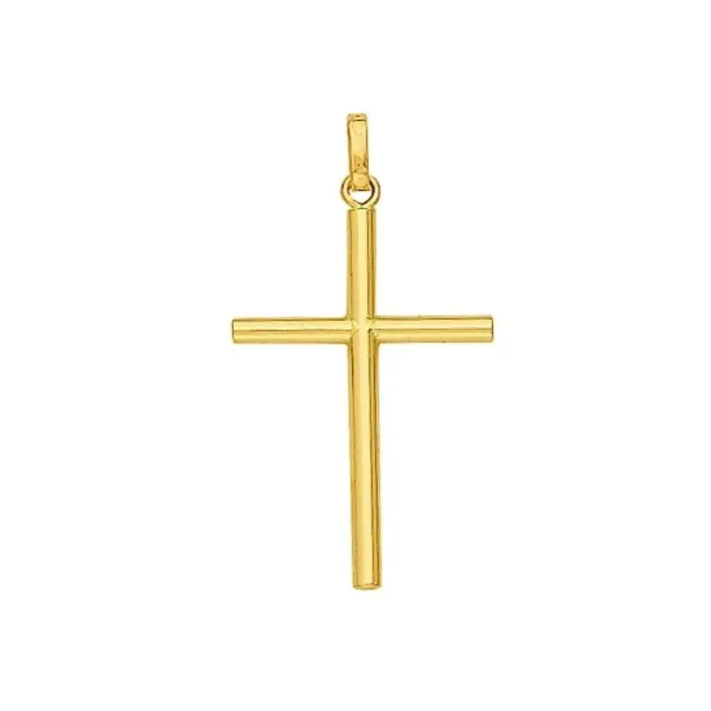 Croix Striée en Or 9 carats