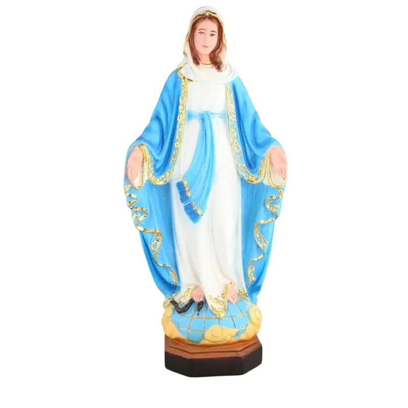 Statue de la Vierge Miraculeuse Robe Blanche en résine 40cm