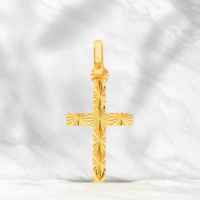 Pendentif Croix double face en Or 18 Carats