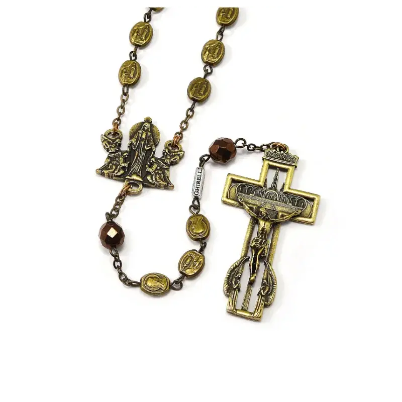 Chapelet du 160ème Anniversaire de Notre Dame de Lourdes finition bronze