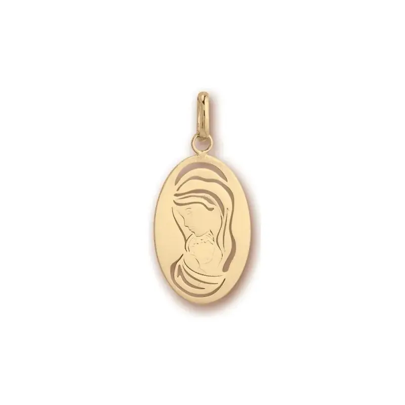 Médaille de la Vierge à l'enfant plaqué or