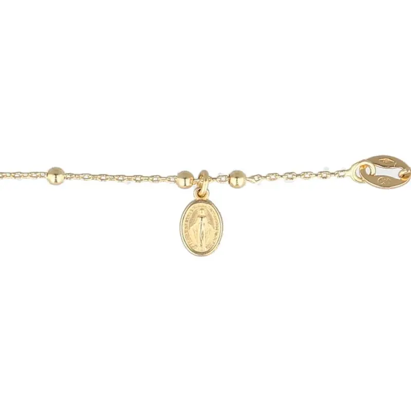 Bracelet Dizainier médaille de la Vierge Miraculeuse en Or 18 carats