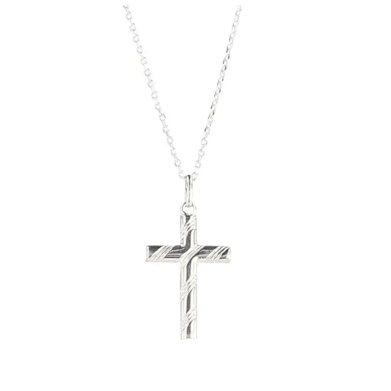 Parure en argent avec une Croix Striée
