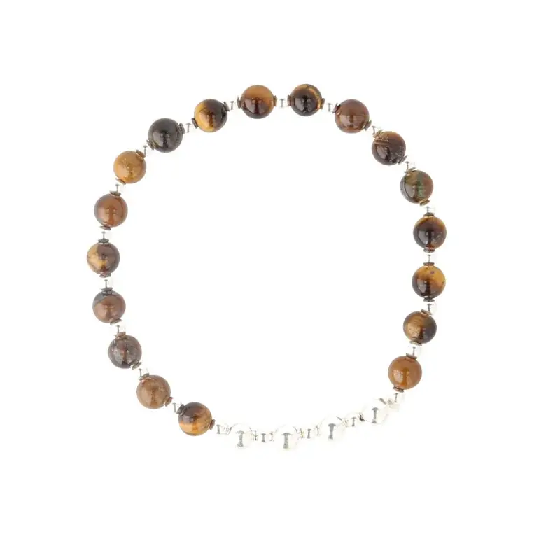Bracelet en Argent et Pierre Oeil de Tigre