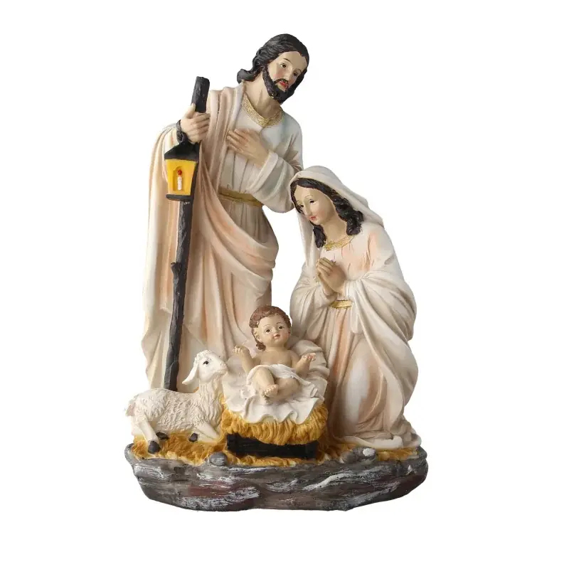 Crèche de la Sainte Famille en résine 30cm