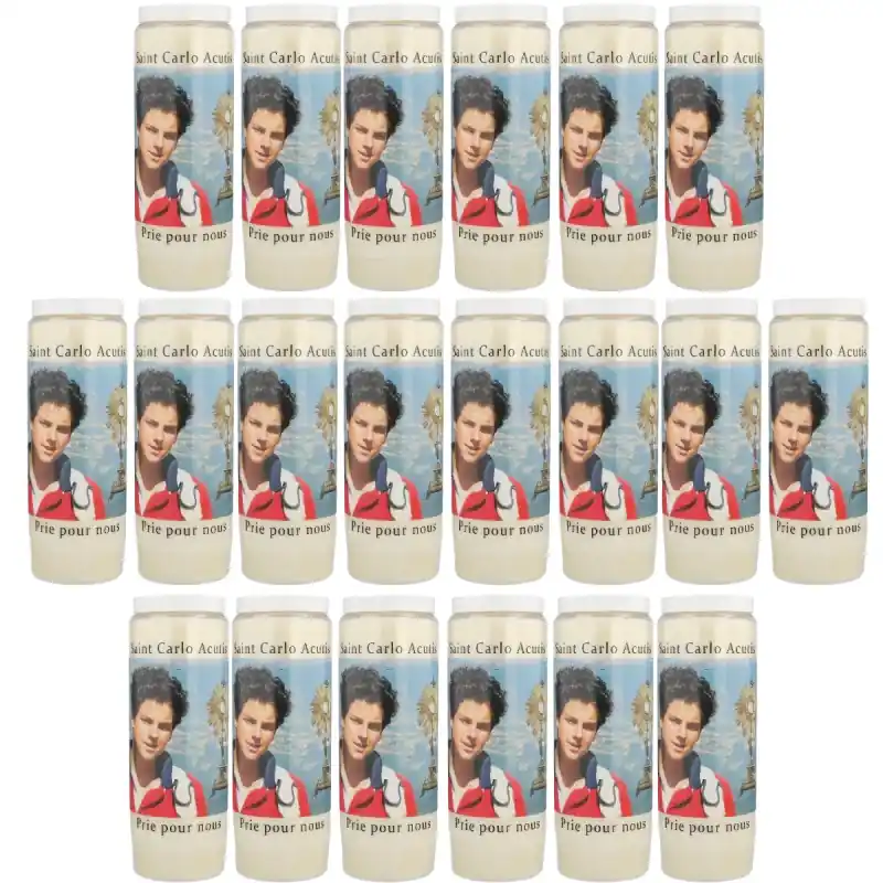 Lot de 20 Bougies Neuvaines de Saint Carlo Acutis