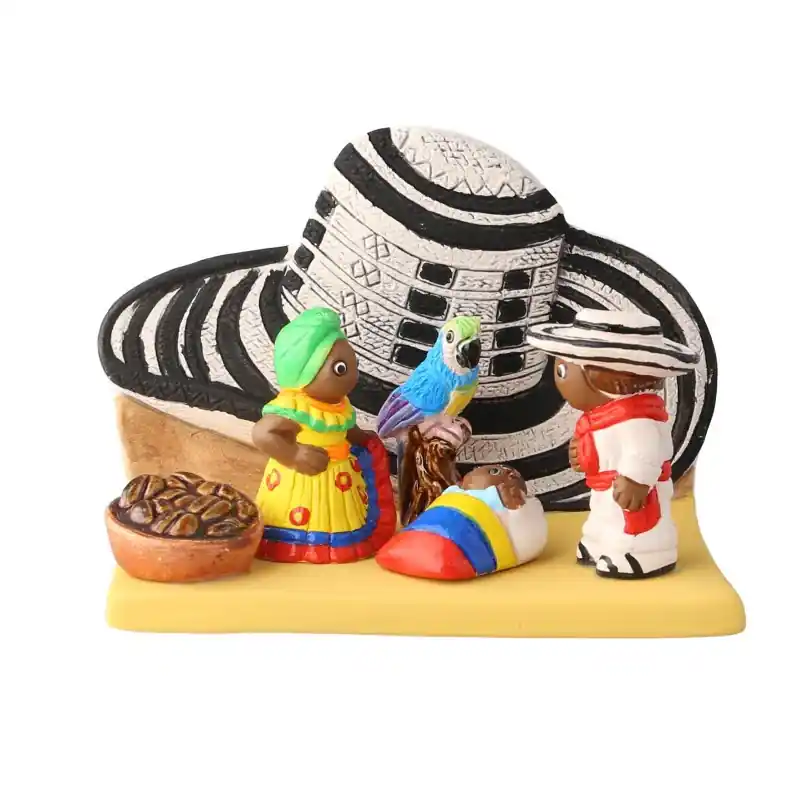Crèche de la Colombie en céramique 8x7cm