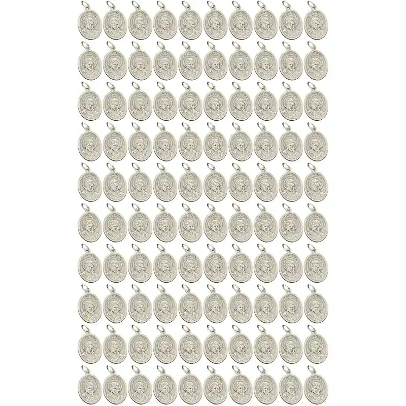 Lot de 100 Médailles de Saint Carlo Acutis et revers Calice