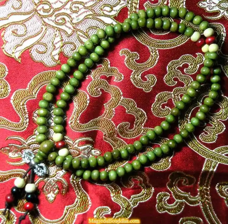 Tibetan wooden mala (with dorje) - various colors.