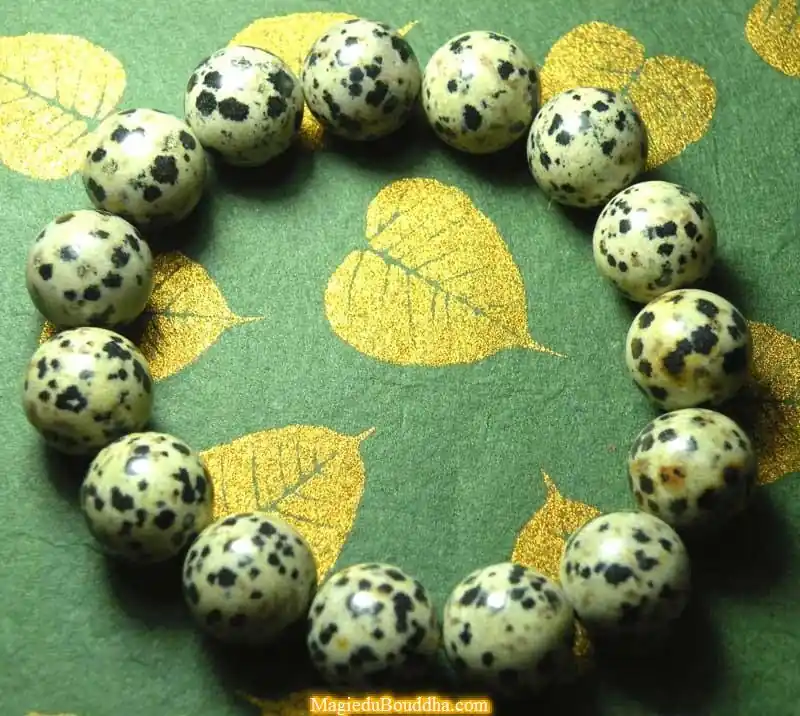 Leopard jasper bracelet / wrist mala
