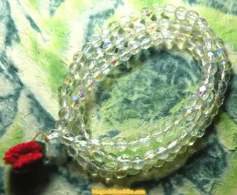 Tibetan Mala with "faceted crystal" glass beads.
