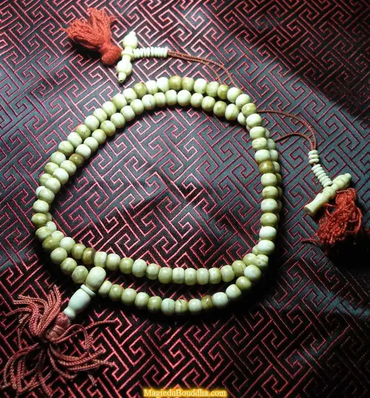 Tibetan Yak Bone Mala (with mantra counters).