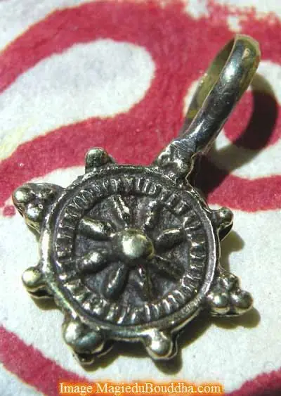 Mantra counter clip for Tibetan Mala - "Dharmachakra" model.
