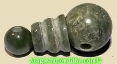 Head bead for Tibetan mala - made of Burmese jade.