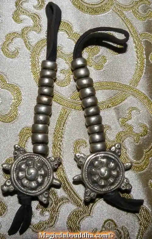 Large Mantra Counters for Mala - Bronze Dharma Wheel.