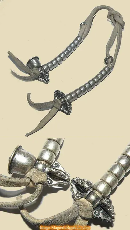 Large Mantra Counters for Mala - Silver Bell and Dorje.