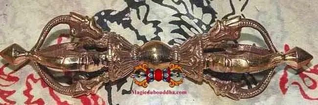 Decorated Tibetan Dorje in solid copper.