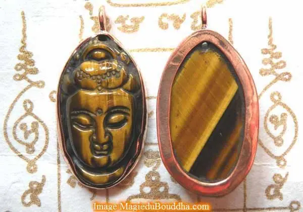 Guan Yin face in tiger's eye