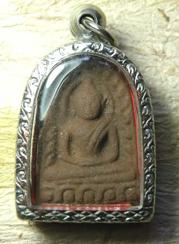 Thai Fortune Amulet Phra Sumkho - Lek Nam Pee + Alchemical Glass.